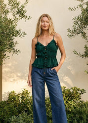 Emerald Coast Knotted Ruffle Cami - Westly
