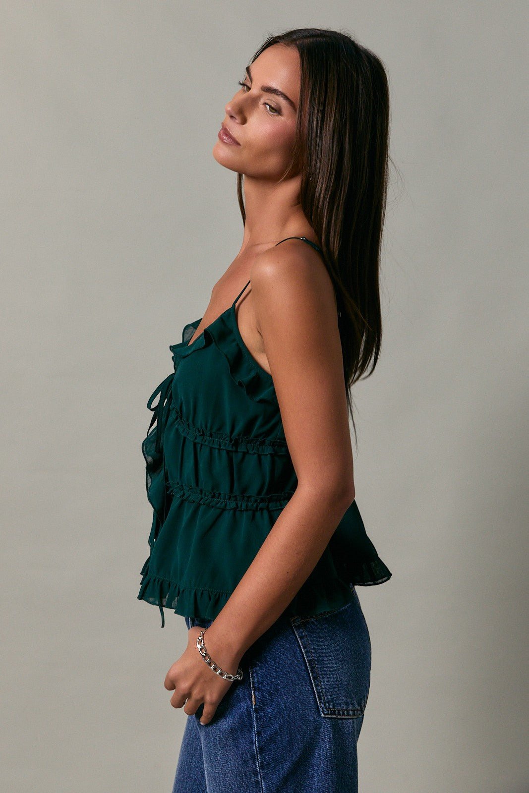 Emerald Coast Knotted Ruffle Cami - Westly