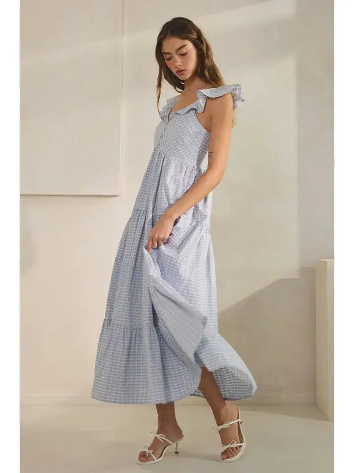 Emma Heart Gingham Maxi Dress - Westly