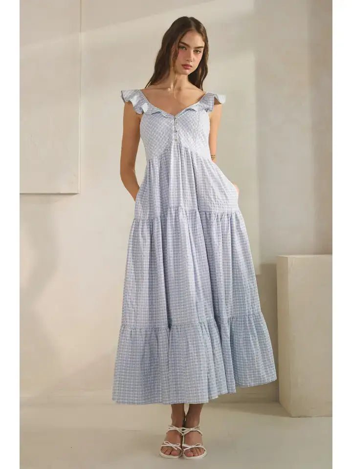 Emma Heart Gingham Maxi Dress - Westly