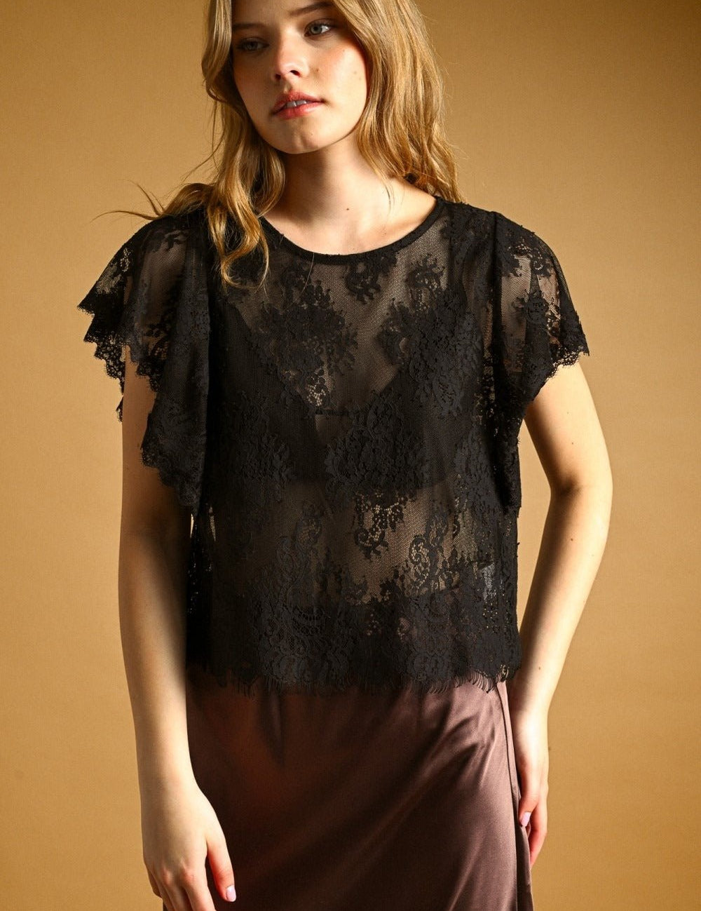 Emmeline Lace Scalloped Top - Westly