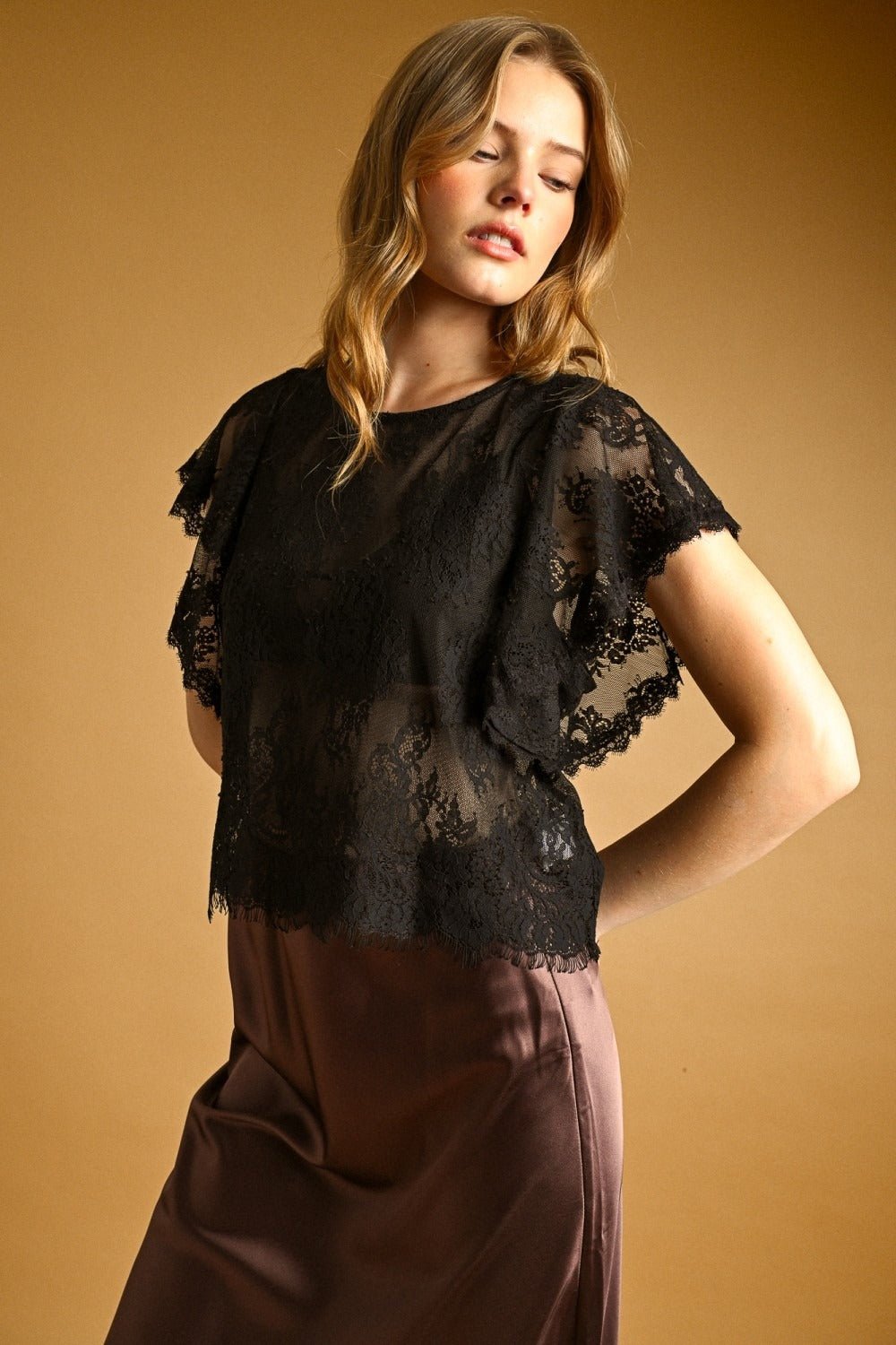 Emmeline Lace Scalloped Top - Westly