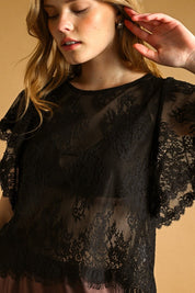 Emmeline Lace Scalloped Top - Westly