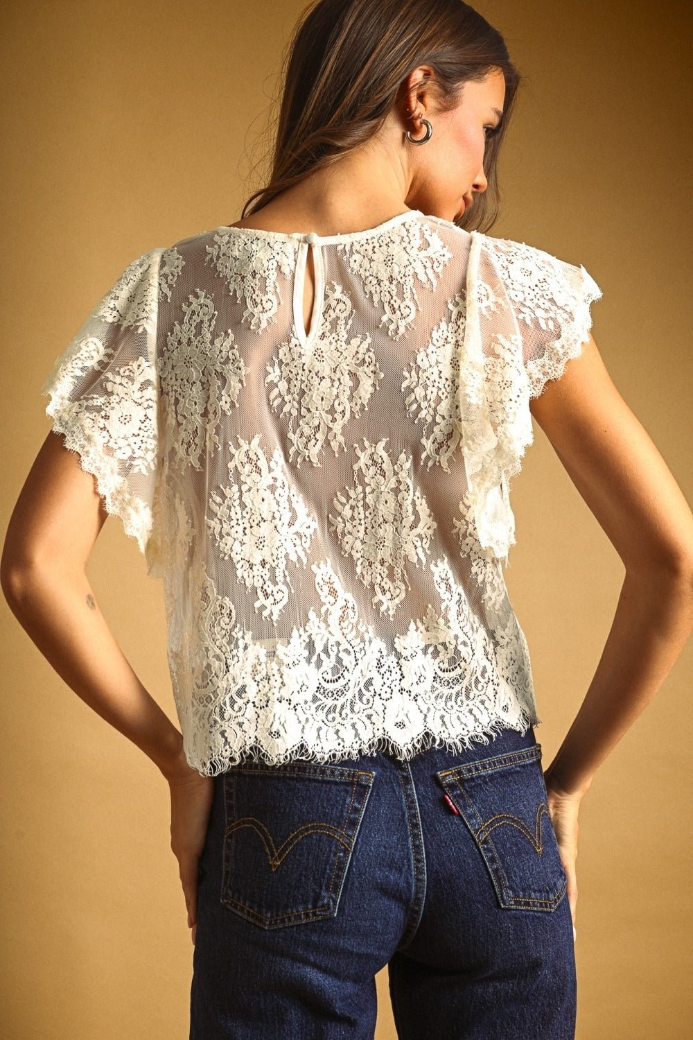 Emmeline Lace Scalloped Top - Westly