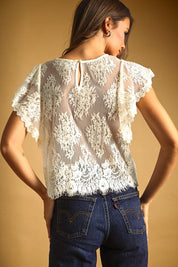 Emmeline Lace Scalloped Top - Westly