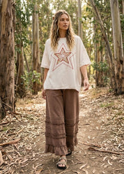 Emmy Star Patch Washed Cotton Top - Westly