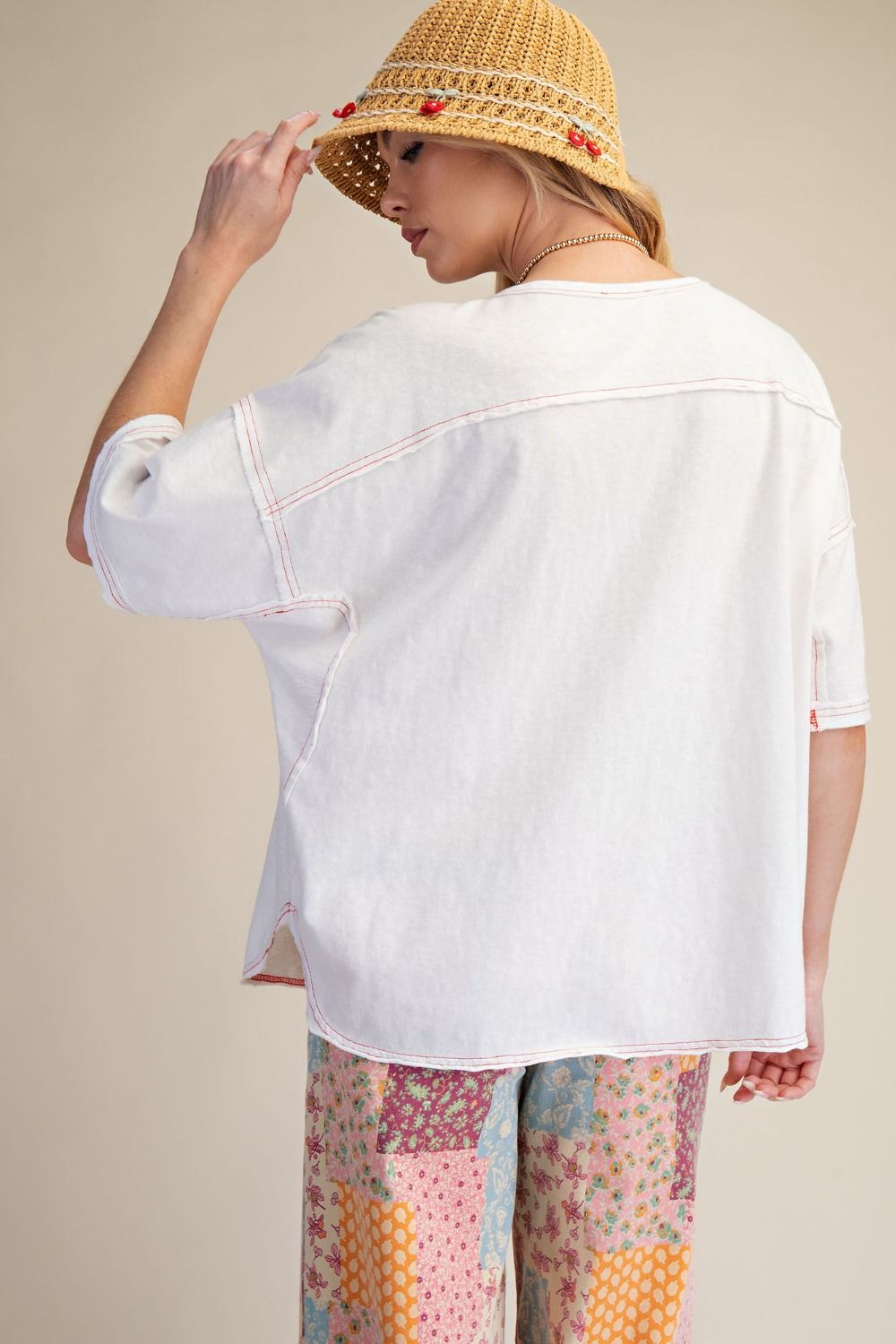Emmy Star Patch Washed Cotton Top - Westly