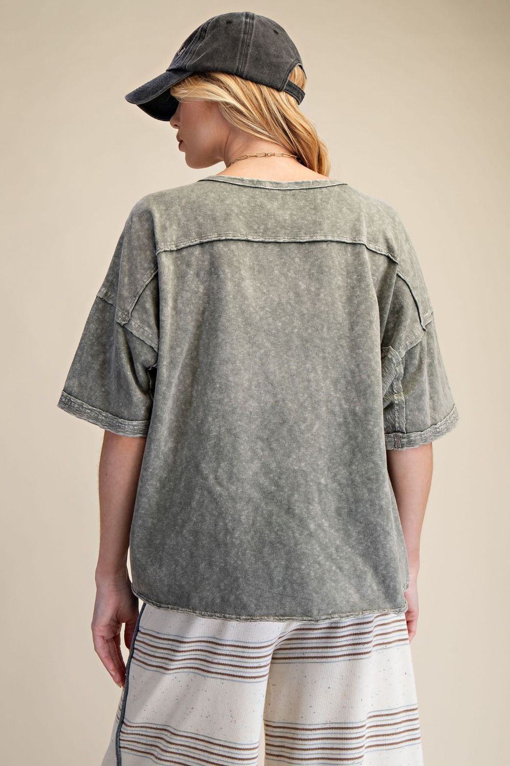 Emmy Star Patch Washed Cotton Top - Westly
