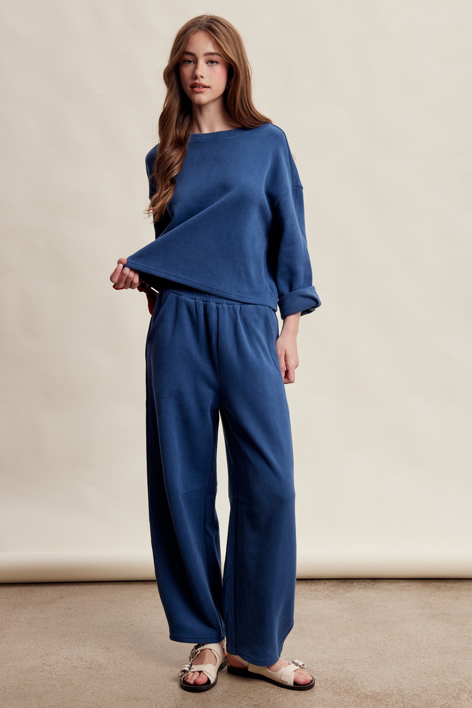 Etta Stretch Knit Lounge Set - Denim