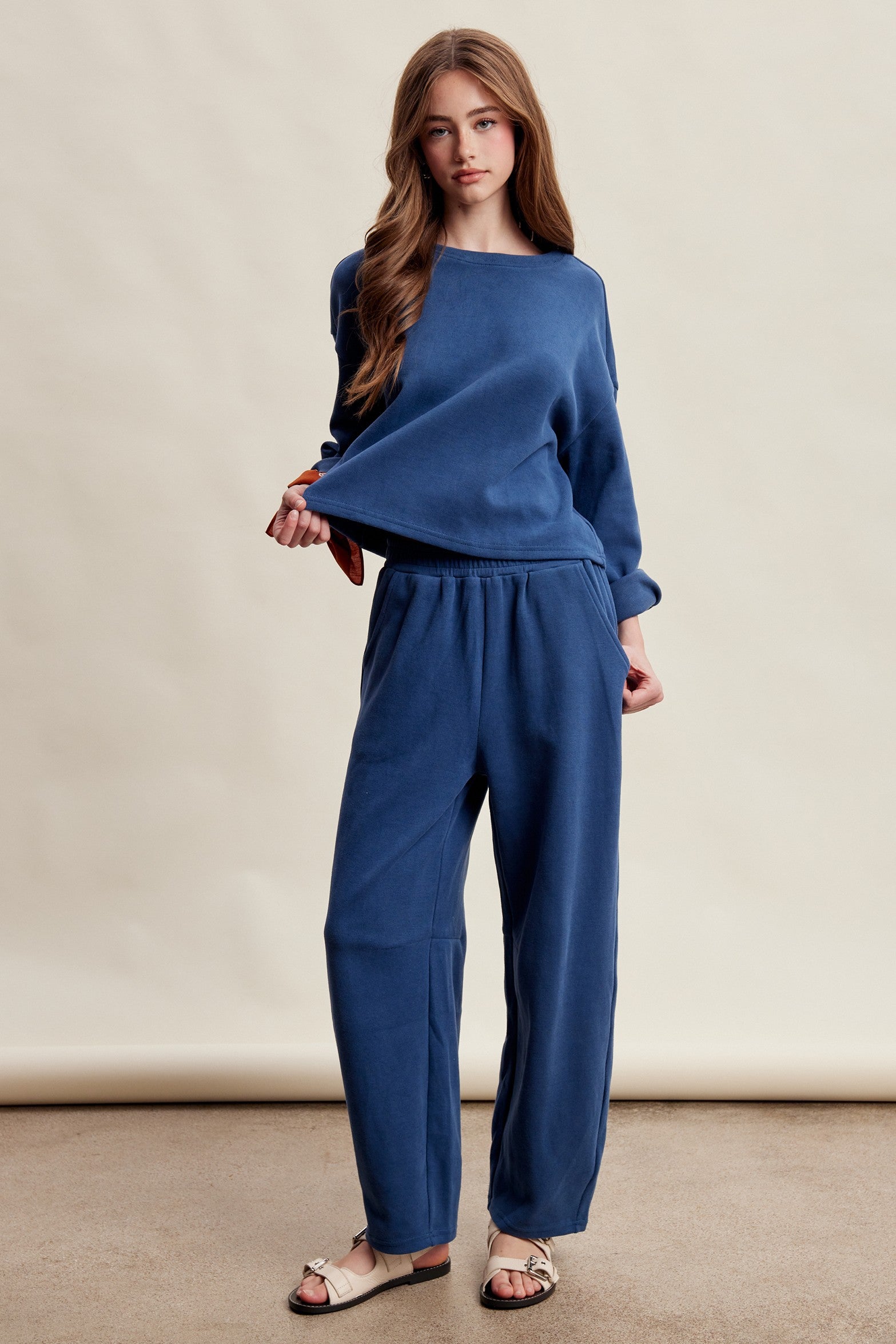 Etta Stretch Knit Lounge Set - Denim