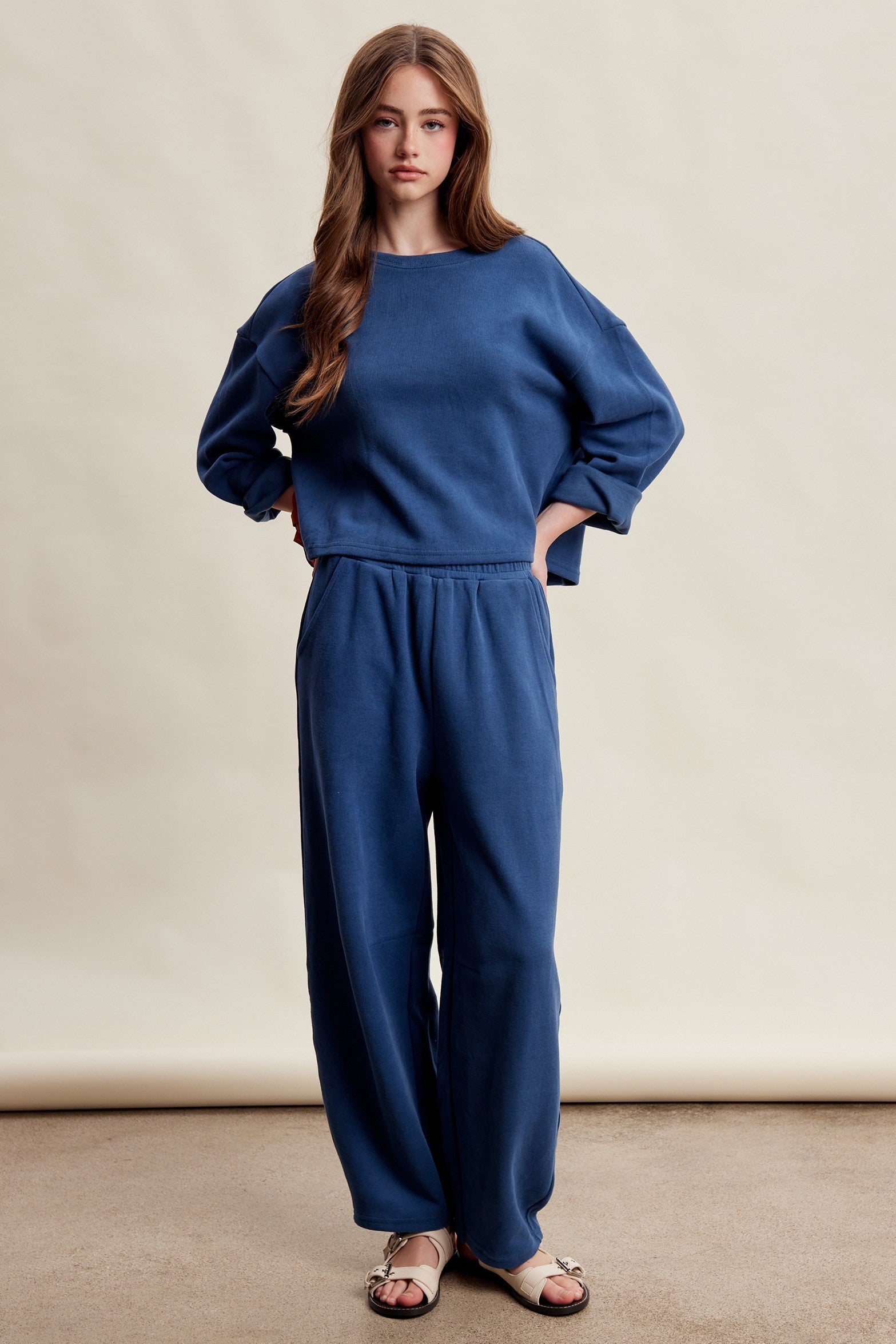 Etta Stretch Knit Lounge Set - Denim