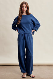 Etta Stretch Knit Lounge Set - Denim