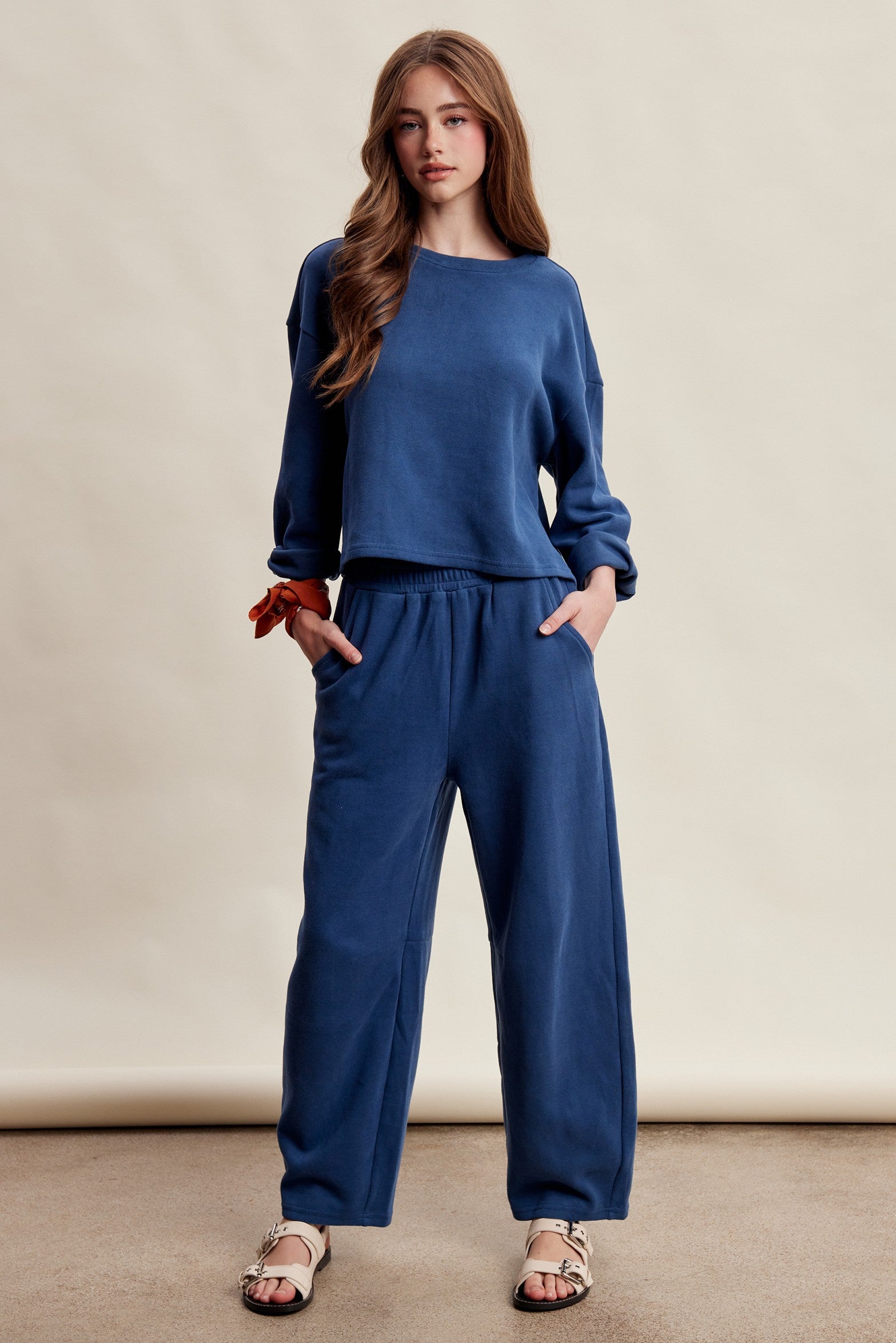 Etta Stretch Knit Lounge Set - Denim