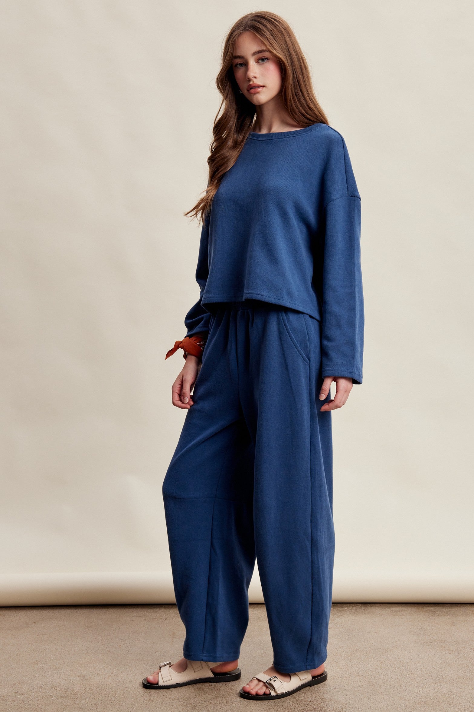Etta Stretch Knit Lounge Set - Denim