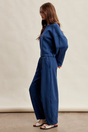 Etta Stretch Knit Lounge Set - Denim