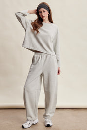 Etta Stretch Knit Lounge Set - Heather Grey