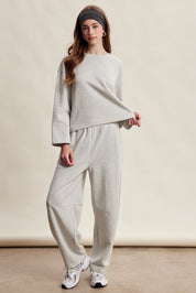 Etta Stretch Knit Lounge Set - Heather Grey