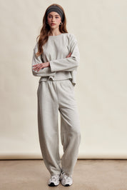 Etta Stretch Knit Lounge Set - Heather Grey