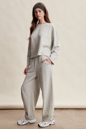 Etta Stretch Knit Lounge Set - Heather Grey