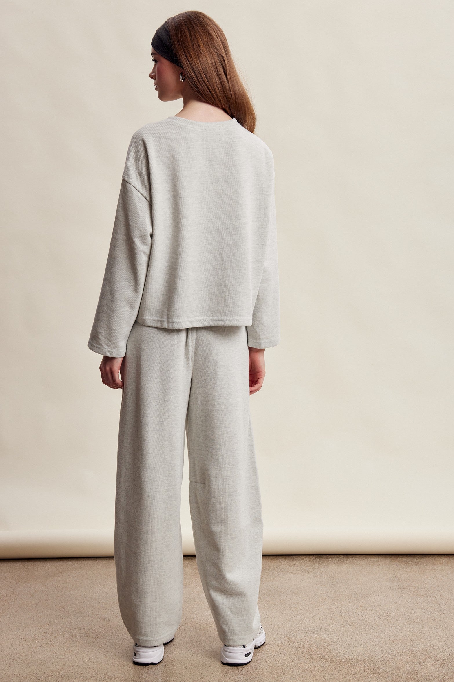 Etta Stretch Knit Lounge Set - Heather Grey
