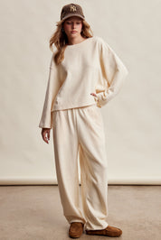 Etta Stretch Knit Lounge Set - Ivory