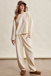 Etta Stretch Knit Lounge Set - Ivory