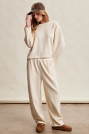 Etta Stretch Knit Lounge Set - Ivory