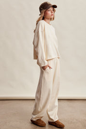 Etta Stretch Knit Lounge Set - Ivory