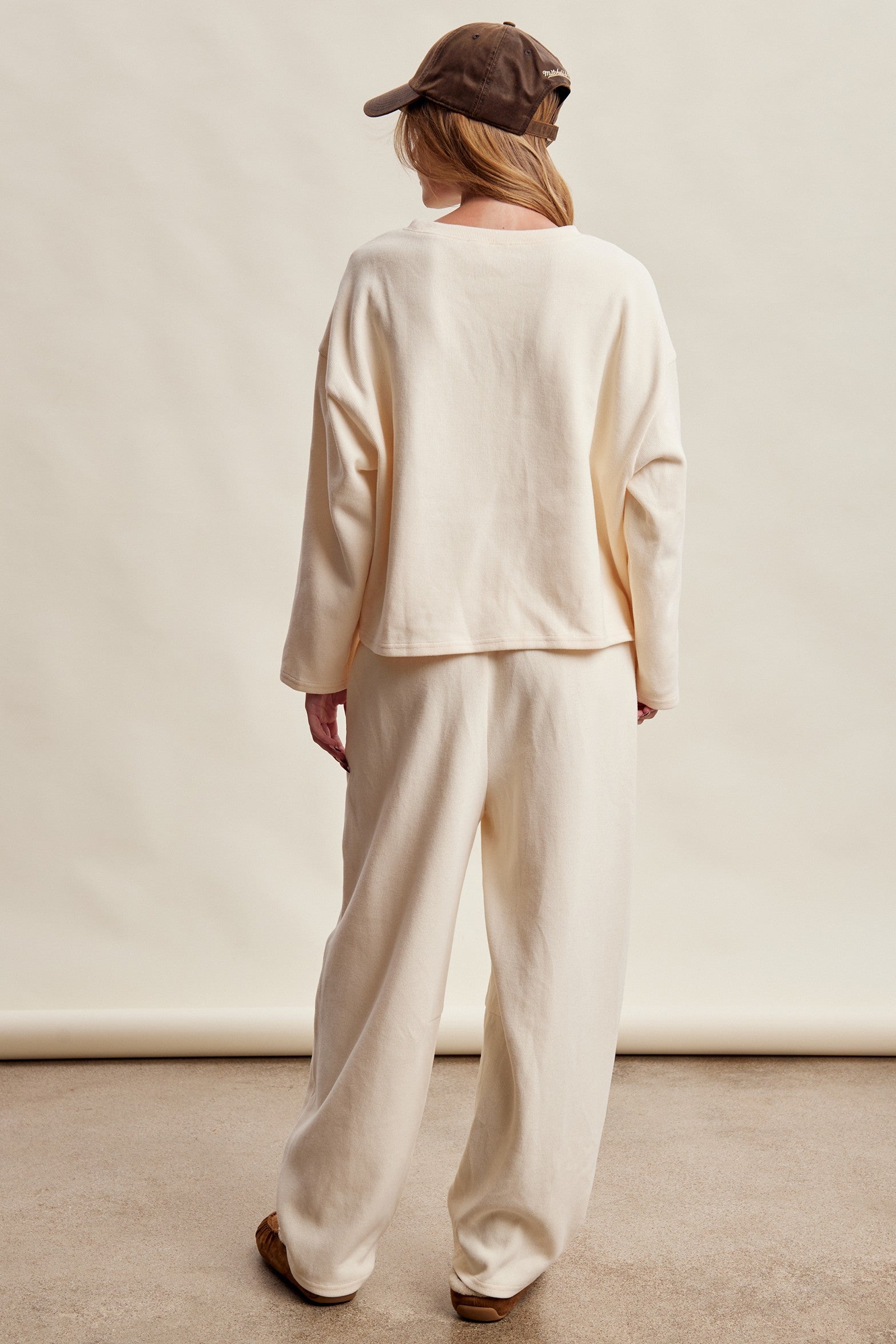 Etta Stretch Knit Lounge Set - Ivory