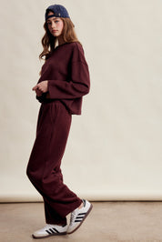 Etta Stretch Knit Lounge Set - Red Bean