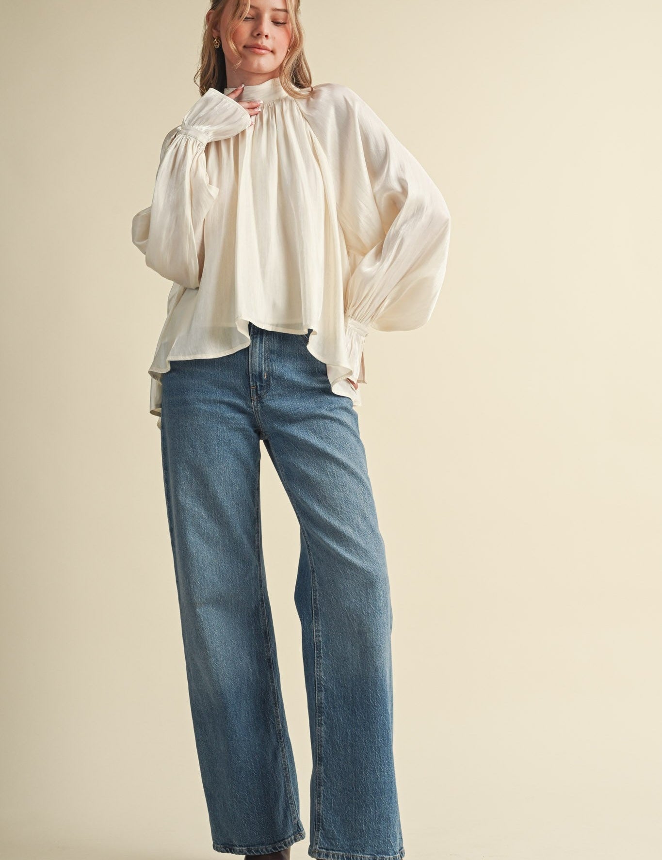 Evening Post Satin Tie Back Blouse - Westly