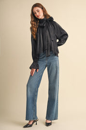Evening Post Satin Tie Back Blouse - Westly