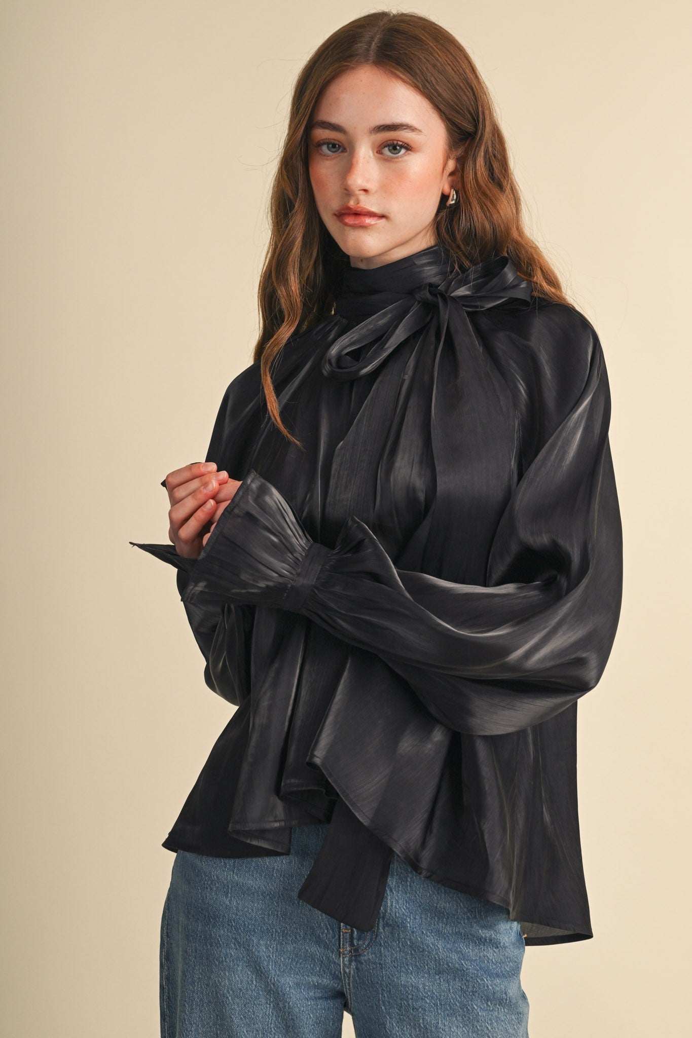 Evening Post Satin Tie Back Blouse - Westly