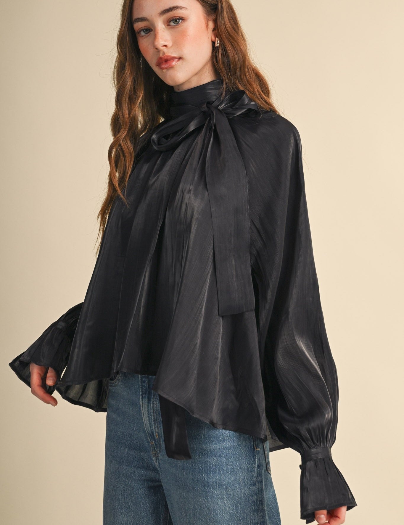 Evening Post Satin Tie Back Blouse - Westly