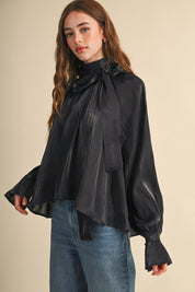 Evening Post Satin Tie Back Blouse - Westly