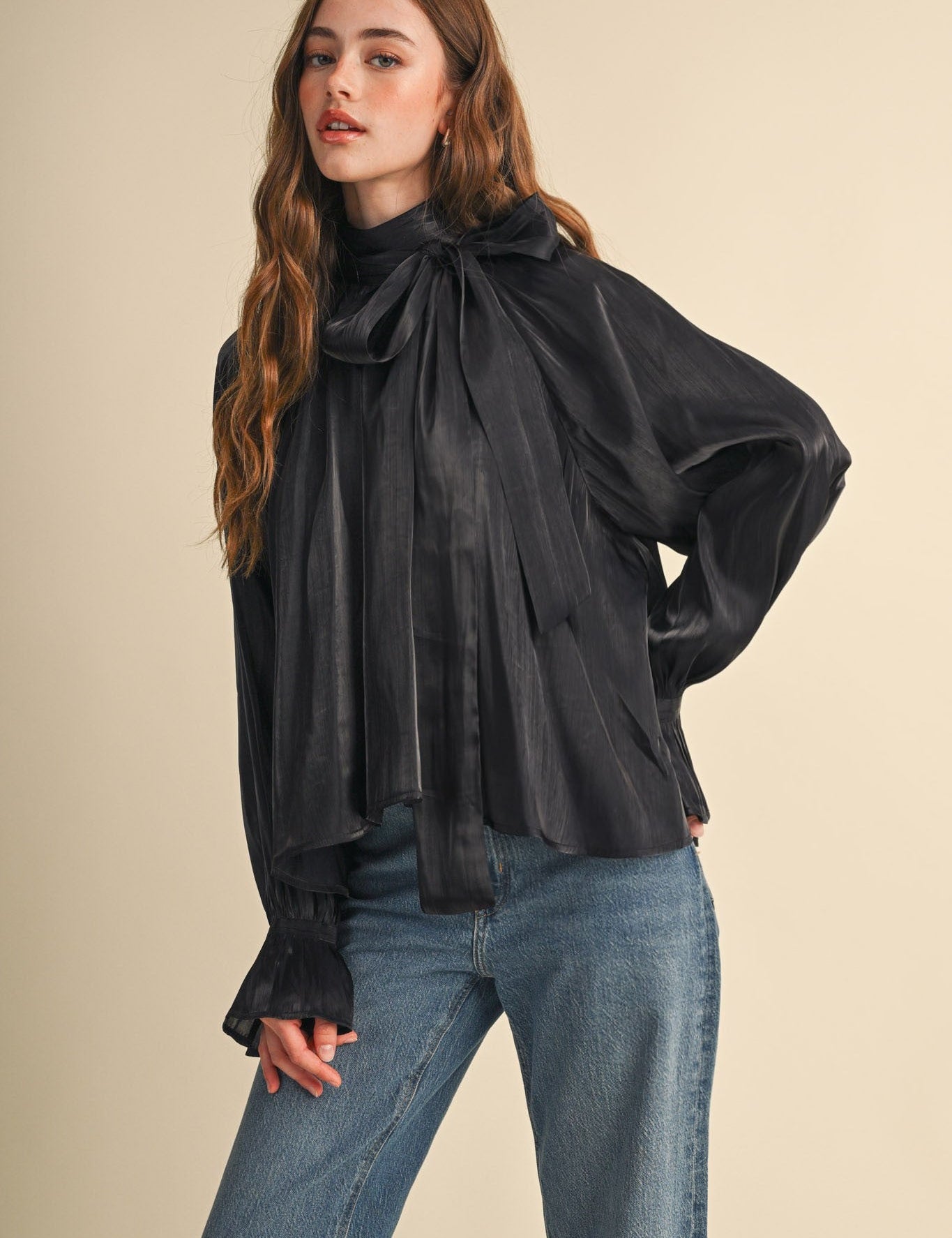 Evening Post Satin Tie Back Blouse - Westly