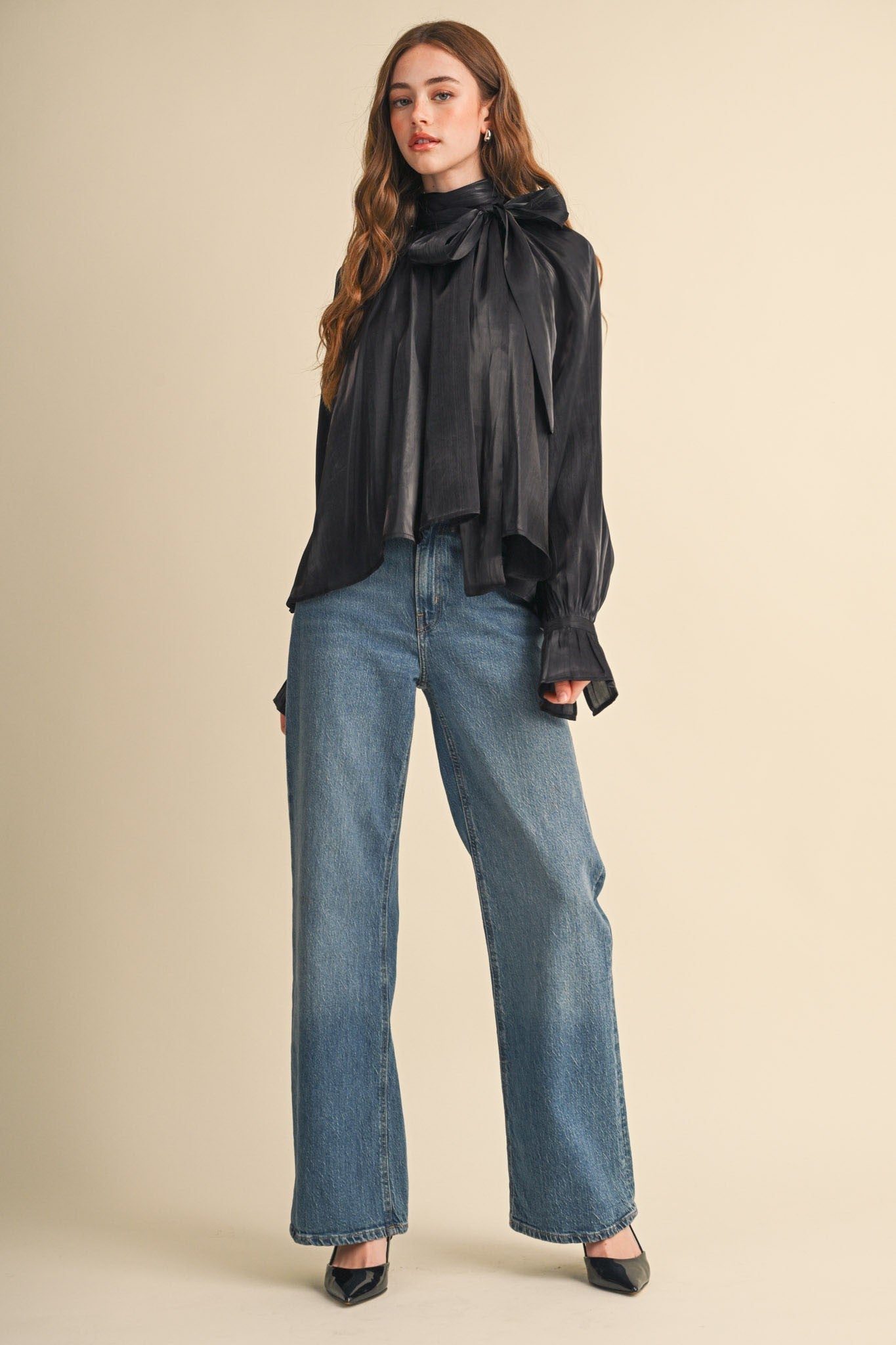 Evening Post Satin Tie Back Blouse - Westly