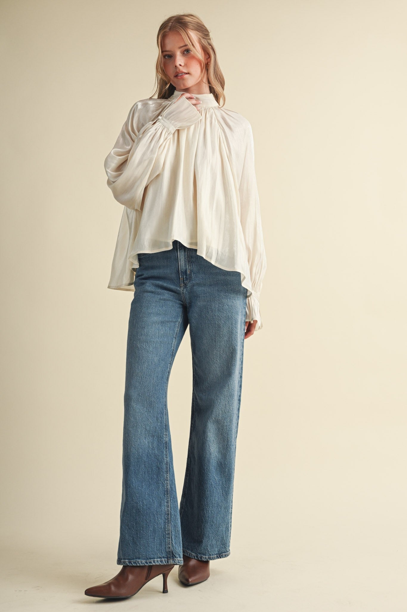 Evening Post Satin Tie Back Blouse - Westly