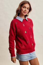 Evergreen Embroidered Christmas Sweater - Westly