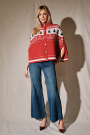 Evergreen Eve Fair Isle Sweater Cape - Westly