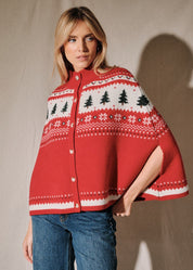 Evergreen Eve Fair Isle Sweater Cape - Westly