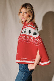 Evergreen Eve Fair Isle Sweater Cape - Westly