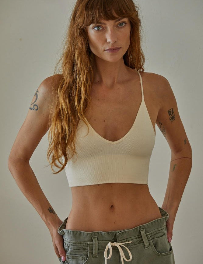 Everyday Modal Ribbed Triangle Bralette - Westly