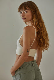 Everyday Modal Ribbed Triangle Bralette - Westly