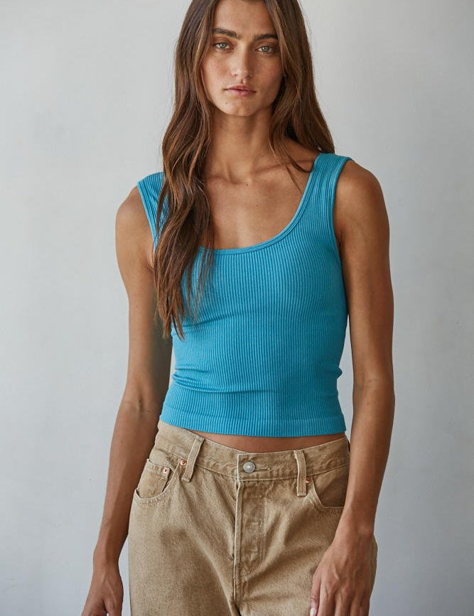 Everyday Padded Ribbed Tank - Westly