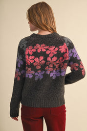 Fading Bloom Ombré Floral Sweater in Brown Multi - product photo 7