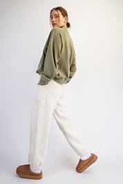 Fairhaven Brushed Mock Neck Pullover in Winter Sage, photo 4