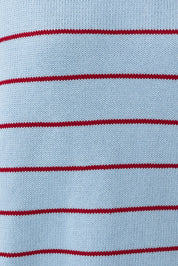 Faraday Stripe Rolled Hem Sweater - Light Blue Red