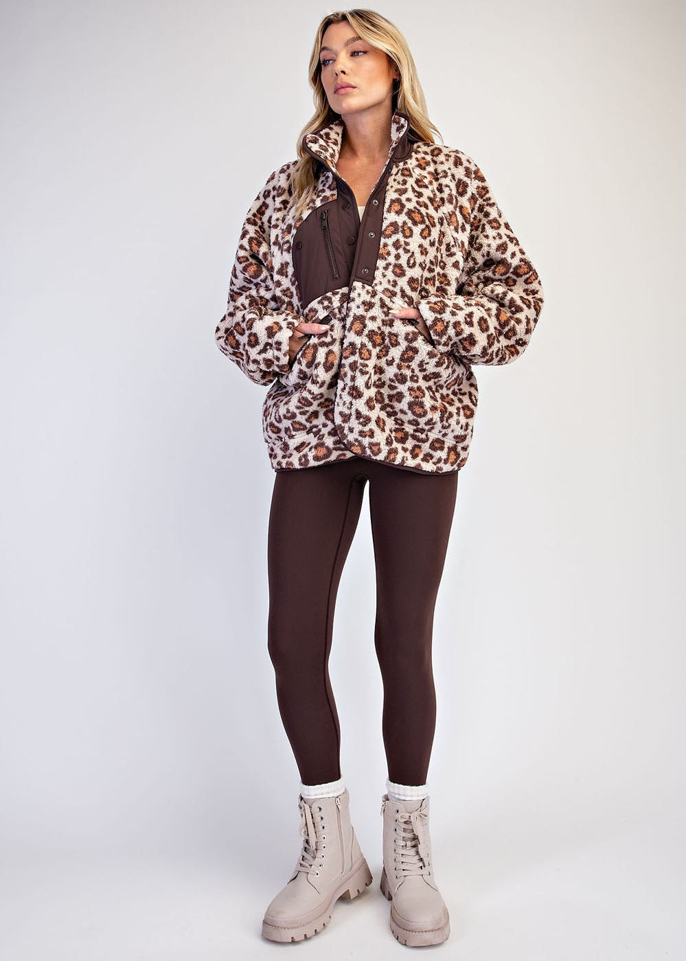 Fast Track Leopard Sherpa Jacket in Animal Combo, photo 5