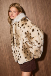 Faux Fur Affair Animal Print Faux Fur Jacket - Westly